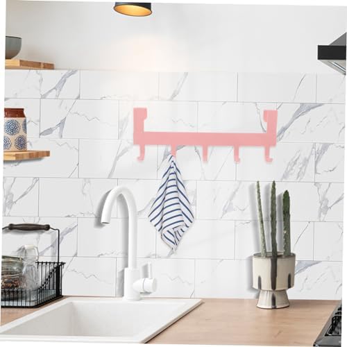 Pink Traceless Wall Hooks Towel Bar No Drill
