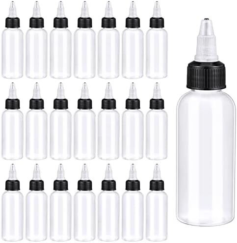 48 Pack Round Squeeze Bottles with Twist Caps