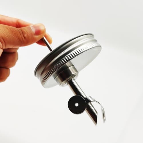 Auto-locking Flip Salad Dressing Dispenser Spouts for Mason Jars Silver