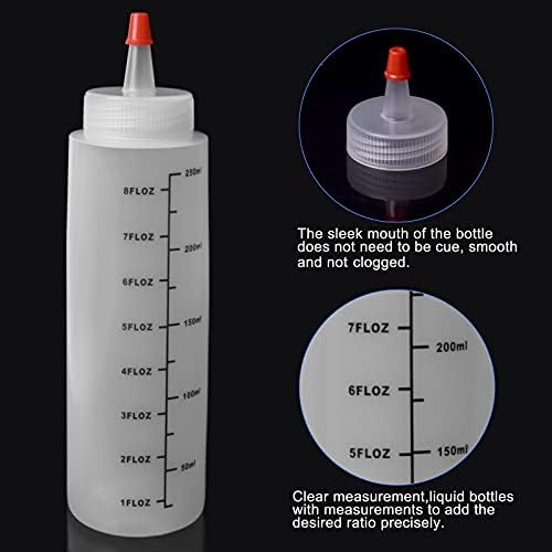 3 Pcs Plastic Squeeze Bottles with Red Cap