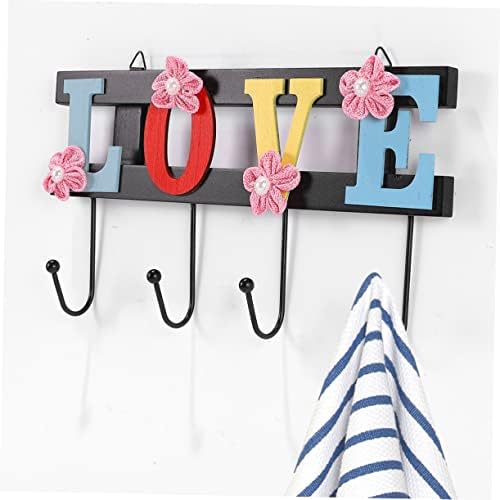 4 Hook Wall Towel Rack with Decorative Design