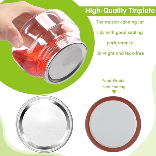 Honeydak 500 Pcs Regular Mouth Canning Lids Airtight Reusable