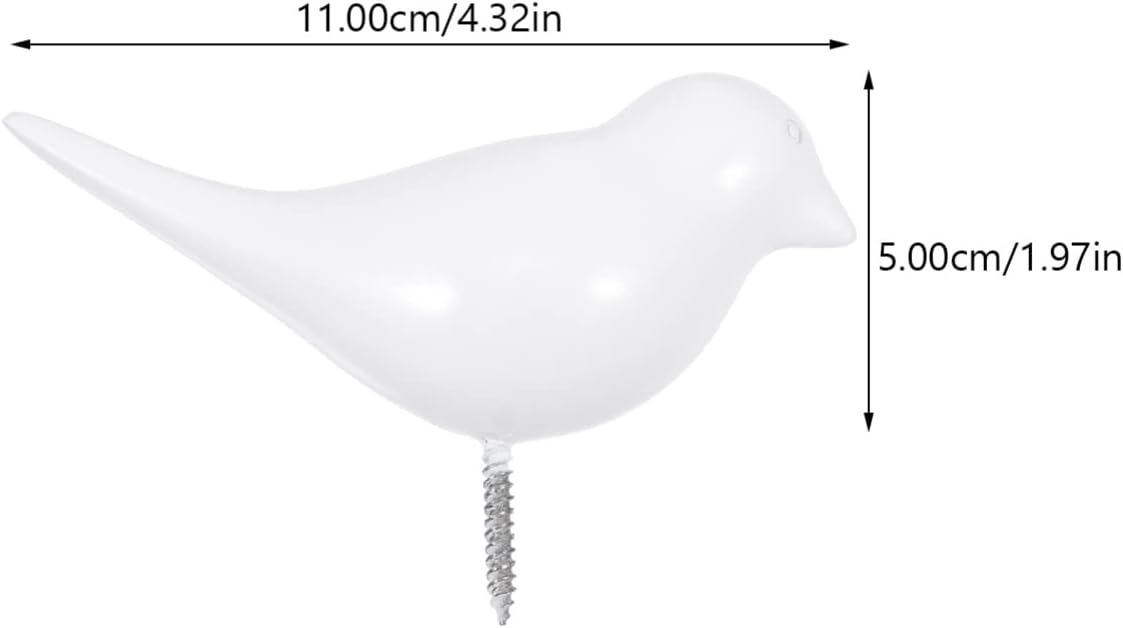 Kisangel 2 Pcs Resin White Coat Hooks with Bird Design