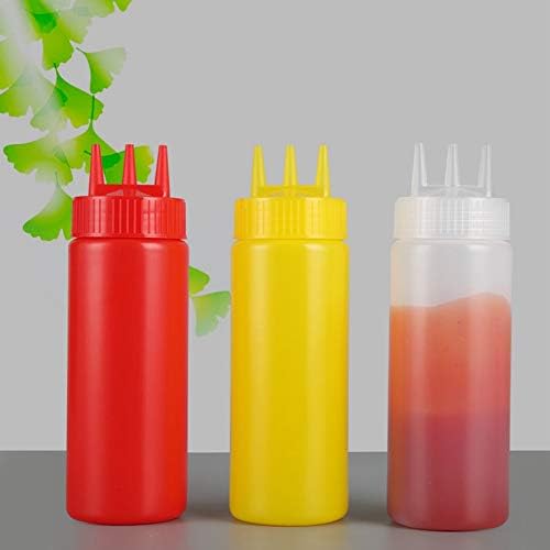 Agatige 3 Hole Condiment Squeeze Bottles 3Pcs