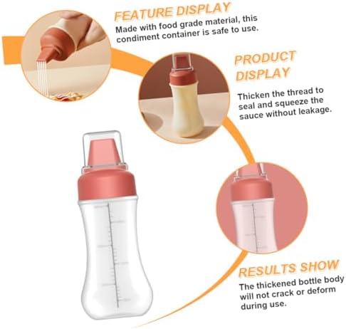 BRIGHTFUFU Plastic Squeeze Condiment Bottle 350ml Red