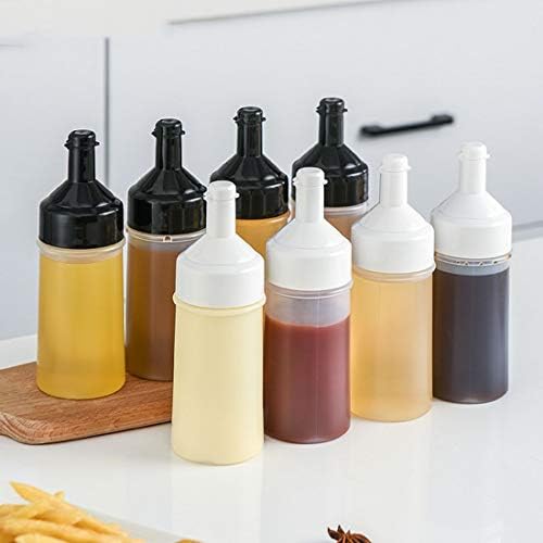 4 Pack 250ml Plastic Squeeze Bottles for Condiments