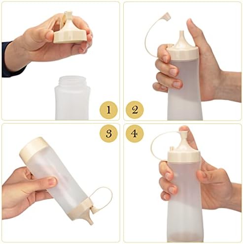 Qiuhome 12 oz Clear Condiment Squeeze Bottles 6 Pack