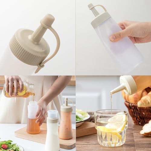 TINMIX 12 OZ Condiment Bottles Set of 3 5 Holes Spout Design