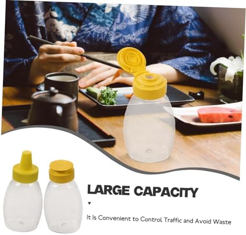 Garneck 4pcs PET Squeeze Condiment Bottles