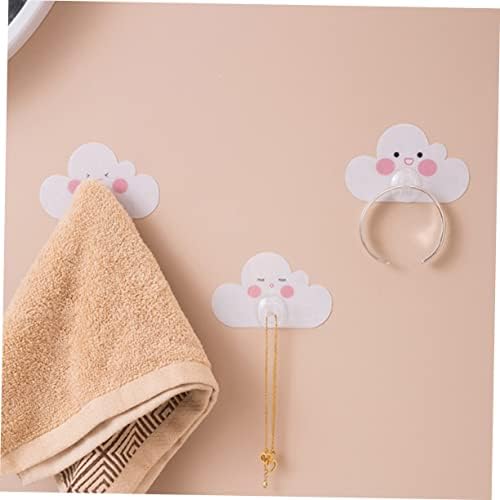 Vaguelly 12Pcs Cartoon Cloud Wall Hooks Adhesive Bathroom Hangers