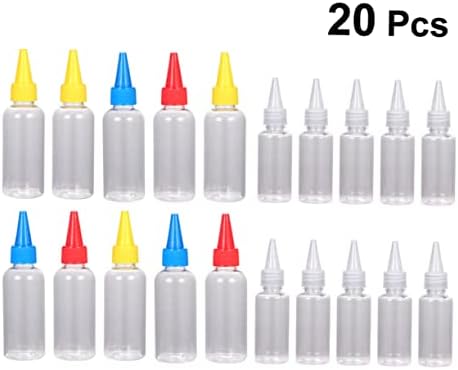 PRETYZOOM 20pcs Condiment Squeeze Bottles with Lids 1