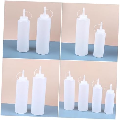 4pcs Salad Dressing Squeeze Bottles with Lids for Easy Kitchen Use