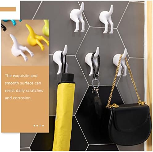 Cabilock 5pcs White Tail Decorative Hooks
