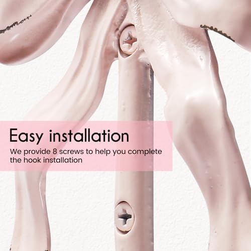 Bolifish Large Pink Bow Wall Hooks Set of 4 1