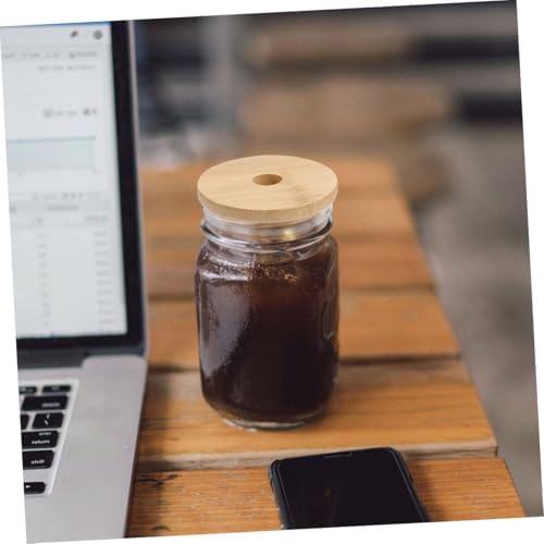 BRIGHTFUFU 6pcs Wooden Replacement Lids for 70MM Mason Jars
