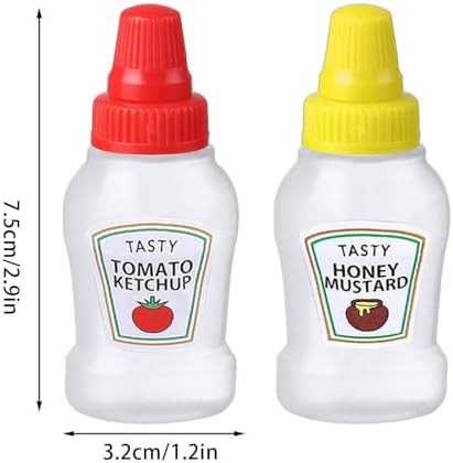 25ml Durable Mini Condiment Squeeze Bottles Leakproof Reusable for Kitchen and Travel