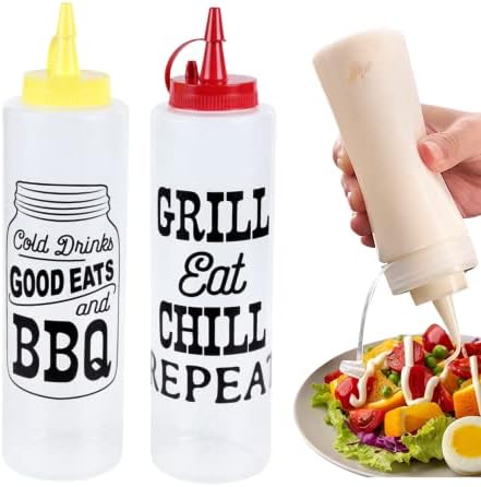 LSM Condiment Squeeze Bottles 14oz Set of 2
