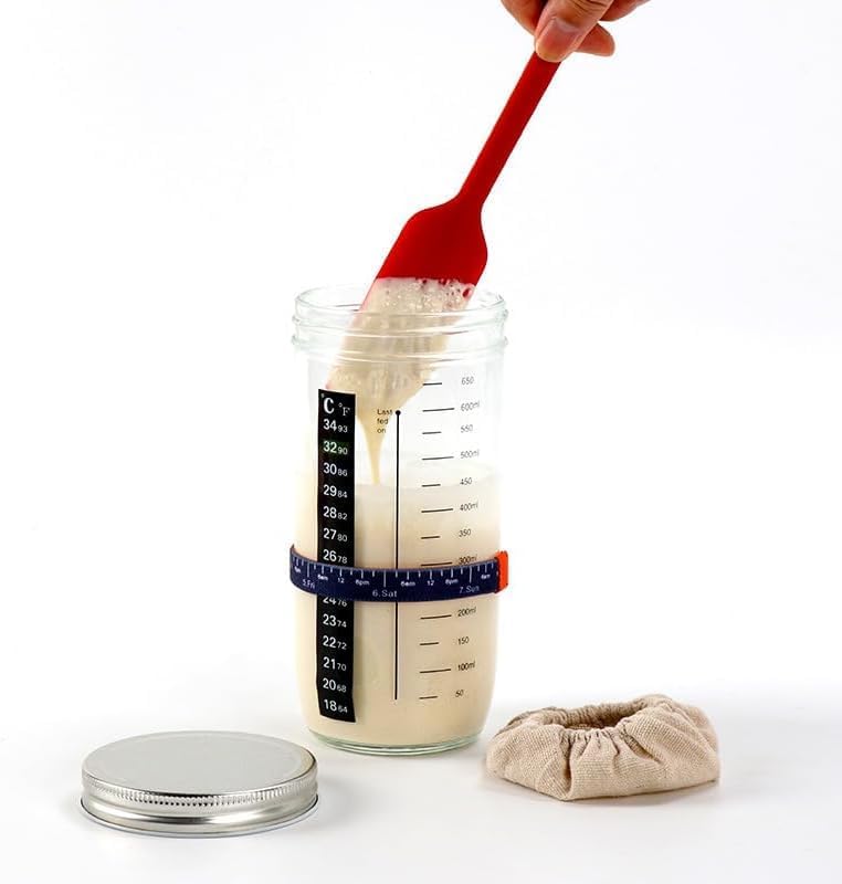 BSL 8-Pack Sourdough Starter Jar Cloth Covers Reusable