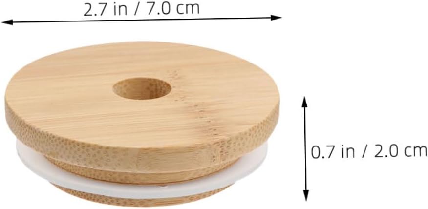 BRIGHTFUFU 6pcs Wooden Replacement Lids for 70MM Mason Jars
