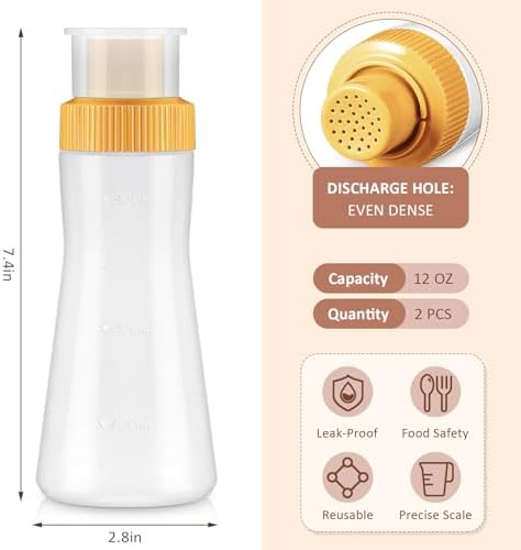 Havawish 2 Pcs 350ml Cake Syrup Squeeze Bottle with Sealing Lid