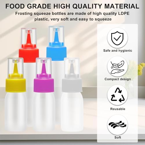 Lenpestia 10 Pcs Cookie Icing Squeeze Bottles Set