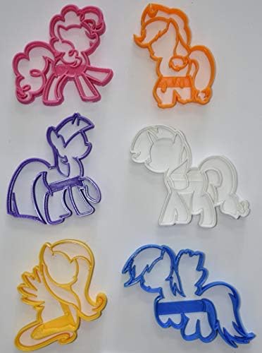 YNGLLC Inspired by My Little Pony Themed Cookie Cutters Set of 6
