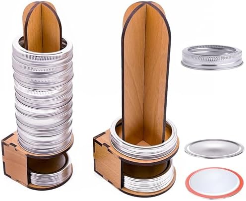 Mason Jar Lid Organizer Wood Storage for Canning Lids and Rings