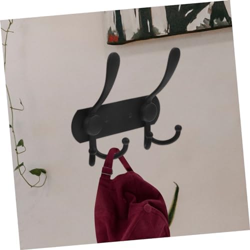 Holibanna 3-Piece Wall Hooks Black Towel Hooks Key Hangers