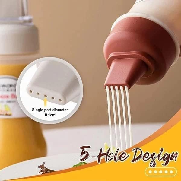 5-Hole Condiment Squeeze Spray Bottle with Lid