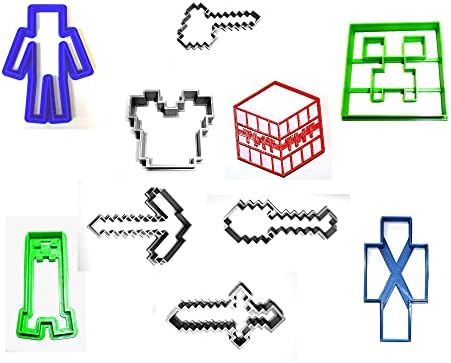 YNGLLC BLOCK ADVENTURE COOKIE CUTTERS SET OF 10 MADE IN USA