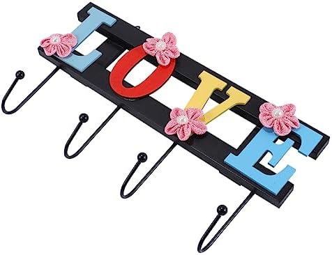 4 Hook Wall Towel Rack with Decorative Design