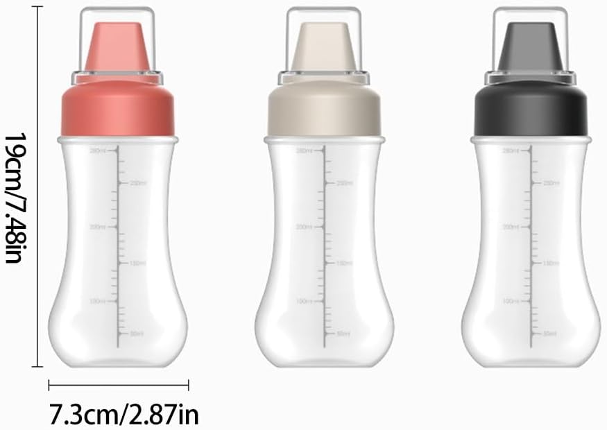 PHEZEN 2PCS 280ml Leak Proof Condiment Bottles