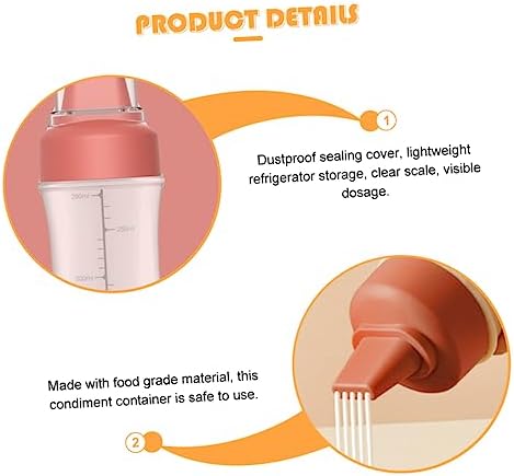 BRIGHTFUFU Plastic Squeeze Condiment Bottle 350ml Red