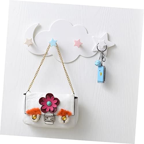 Happyyami 2Pcs Star Moon Cloud Adhesive Wall Hooks