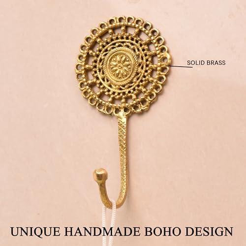 Indian Shelf Gold Wall Hooks - Boho Style Coat Rack