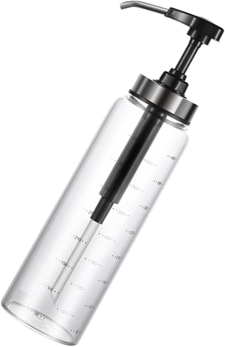 PRETYZOOM Reusable Honey Dispenser Pump Glass Bottle with Scales