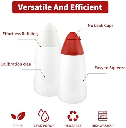 YEUIKERR 6 Pack Condiment Squeeze Bottles 12 oz 1