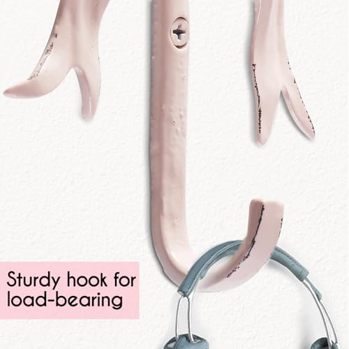 Bolifish Large Pink Bow Wall Hooks Set of 4 1