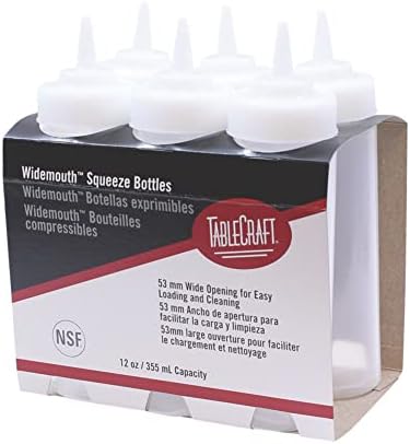Tablecraft Wide Natural 12 Oz Squeeze Dispenser - 6PK