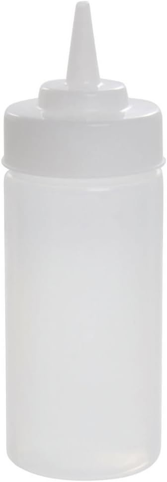 Tablecraft 8 Oz Clear Polyethylene Widemouth Squeeze Bottle