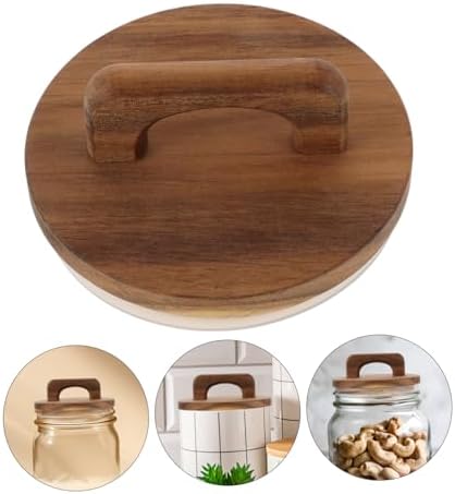 BRIGHTFUFU Acacia Wood Canning Lids with Silicone Seals