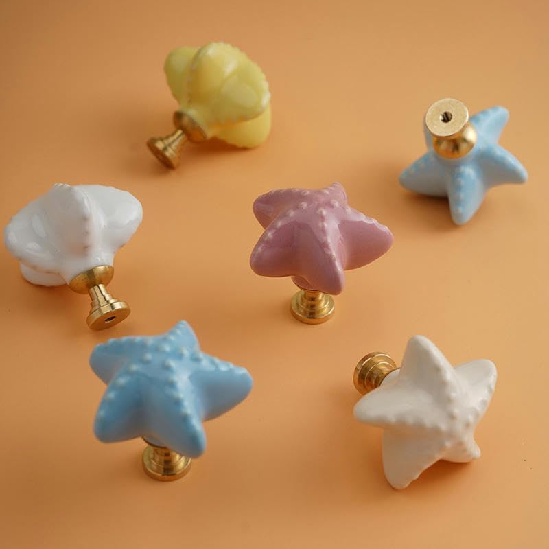 Yellow Starfish Wall Mounted Coat Hook 2 Pack