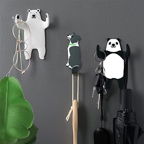YISTOS Cute Animal Wall Hooks 3Pcs Cat Dog Adhesive White