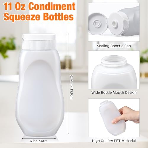 Potchen 12 Piece Condiment Squeeze Bottles Set