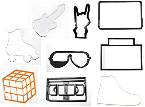 ROCKIN 80S MUSIC VIDEO CASSETTE BOOMBOX Cookie Cutters Set of 9