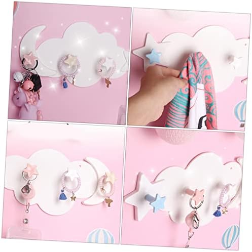 Ciieeo 2pcs Star Moon Wall Hooks for Coats Keys Towels