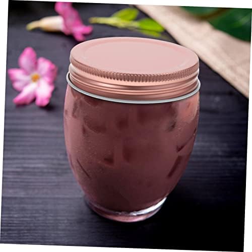 Garneck 12pcs Wide Mouth Mason Jar Lids in Rose Gold