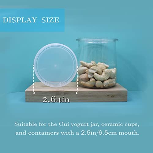 gocola Oui Yogurt Jar Lids 28 Pack Clear Plastic
