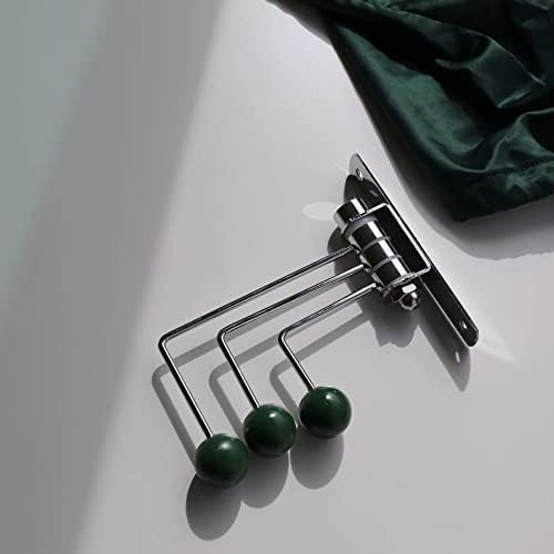 ImyHok Decorated Wall Hook Swivel Coat Rack with Wood Balls