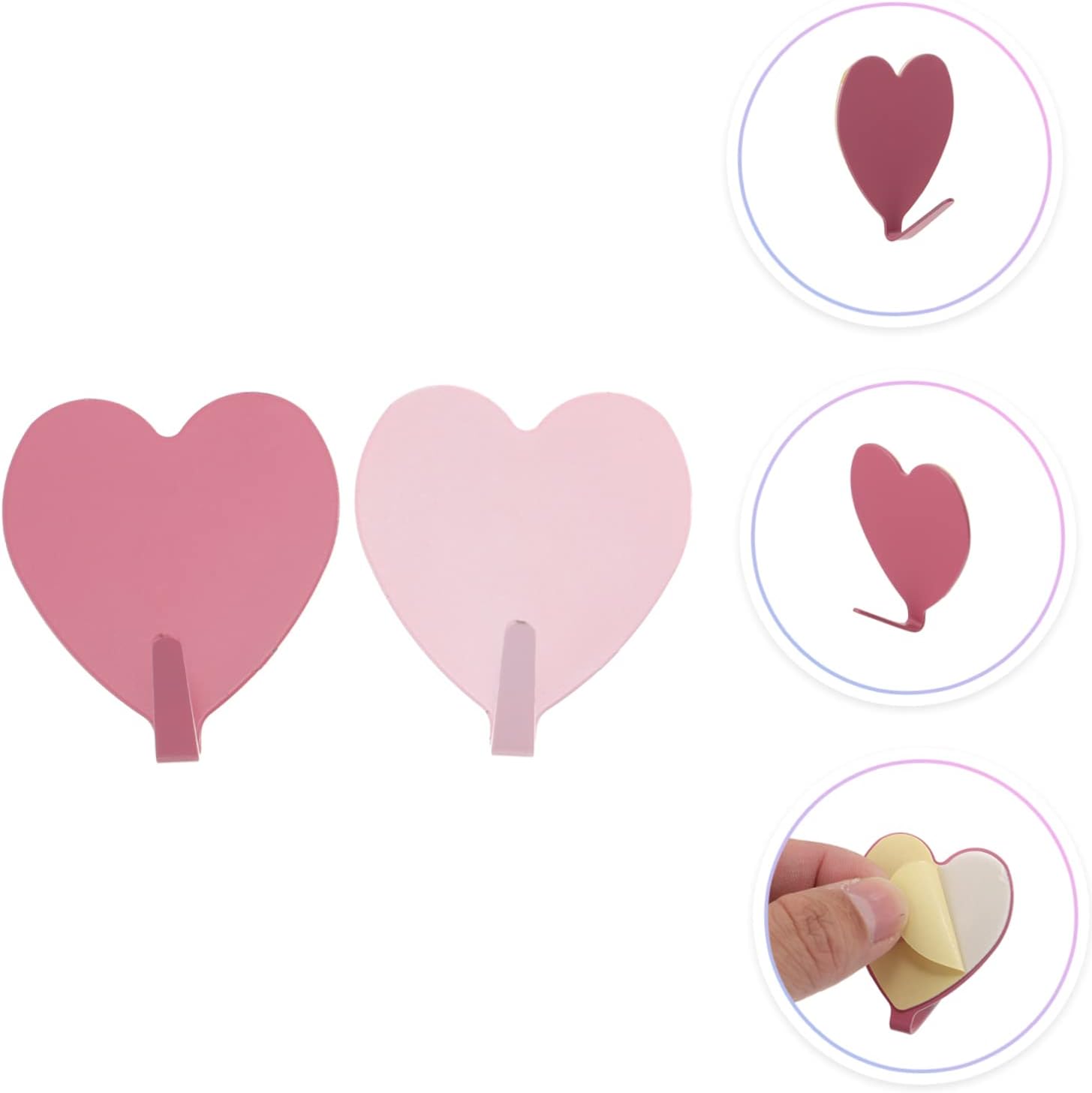 10pcs Heart Shaped Wall Hooks Non Punching Stainless Steel Easy Install